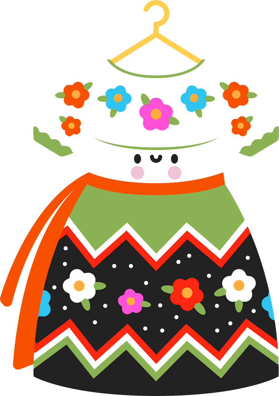 Puebla dress illustration